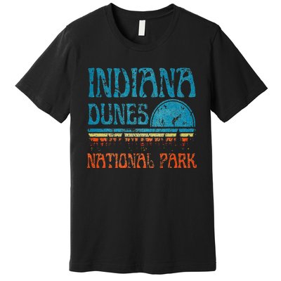 Indiana Dunes National Park Lake Michigan Retro Sunset Premium T-Shirt