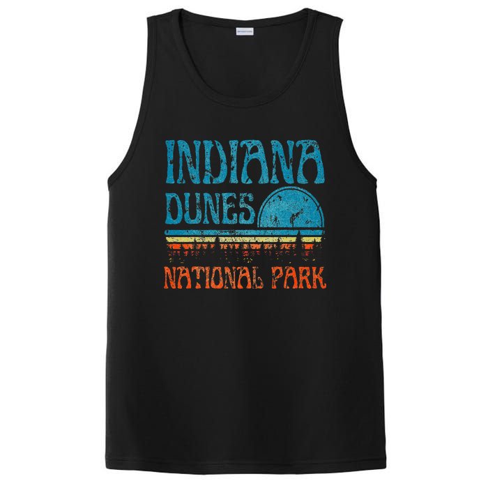 Indiana Dunes National Park Lake Michigan Retro Sunset PosiCharge Competitor Tank