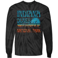 Indiana Dunes National Park Lake Michigan Retro Sunset Tie-Dye Long Sleeve Shirt