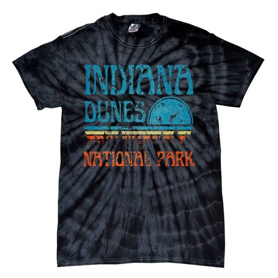 Indiana Dunes National Park Lake Michigan Retro Sunset Tie-Dye T-Shirt