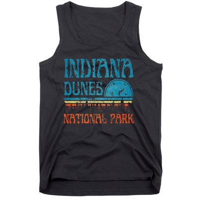 Indiana Dunes National Park Lake Michigan Retro Sunset Tank Top