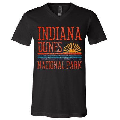 Indiana Dunes National Park Nature Great Lakes Sunset V-Neck T-Shirt