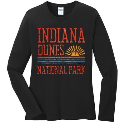 Indiana Dunes National Park Nature Great Lakes Sunset Ladies Long Sleeve Shirt