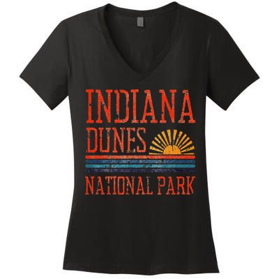 Indiana Dunes National Park Nature Great Lakes Sunset Women's V-Neck T-Shirt