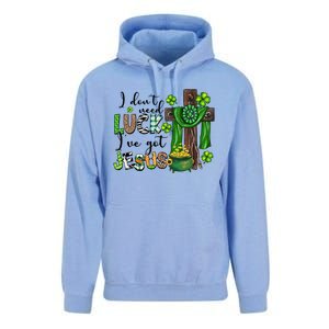 I Don't Need Lucky I Got Jesus St Patrick’s Day Leopard Patty's Day God Unisex Surf Hoodie