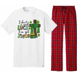 I Don't Need Lucky I Got Jesus St Patrick’s Day Leopard Patty's Day God Pajama Set