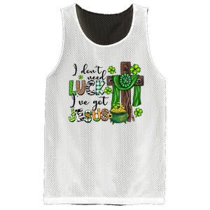 I Don't Need Lucky I Got Jesus St Patrick’s Day Leopard Patty's Day God Mesh Reversible Basketball Jersey Tank