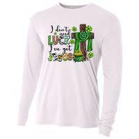 I Don't Need Lucky I Got Jesus St Patrick’s Day Leopard Patty's Day God Cooling Performance Long Sleeve Crew