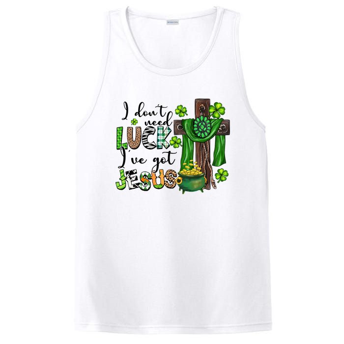 I Don't Need Lucky I Got Jesus St Patrick’s Day Leopard Patty's Day God PosiCharge Competitor Tank