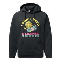 I Don't Need A License To Carry My 9mm Crocheting Lover Performance Fleece Hoodie