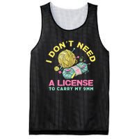 I Don't Need A License To Carry My 9mm Crocheting Lover Mesh Reversible Basketball Jersey Tank