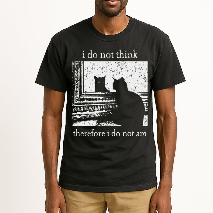 I Do Not Think Therefore I Do Not Am Cat Meme Tall T-Shirt