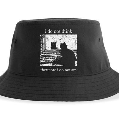 I Do Not Think Therefore I Do Not Am Cat Meme Sustainable Bucket Hat