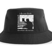 I Do Not Think Therefore I Do Not Am Cat Meme Sustainable Bucket Hat