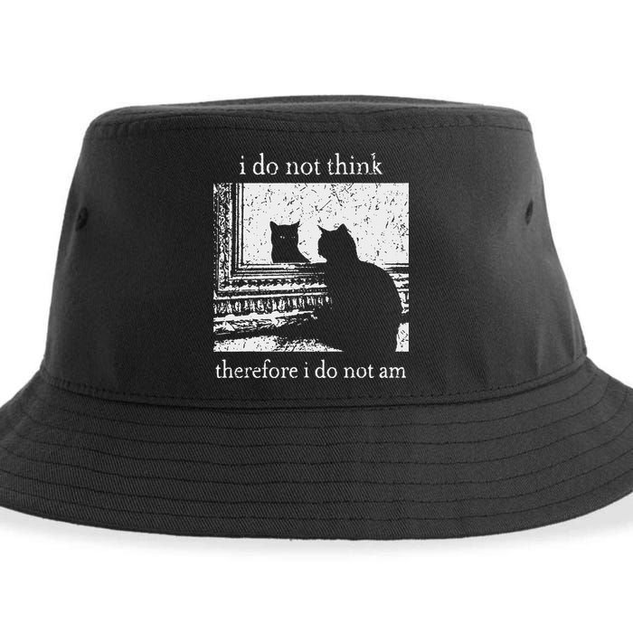 I Do Not Think Therefore I Do Not Am Cat Meme Sustainable Bucket Hat