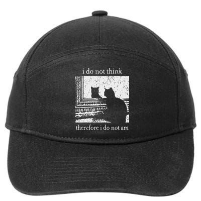 I Do Not Think Therefore I Do Not Am Cat Meme 7-Panel Snapback Hat