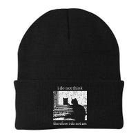 I Do Not Think Therefore I Do Not Am Cat Meme Beanie