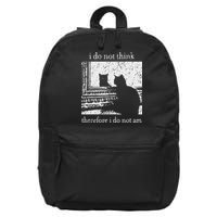 I Do Not Think Therefore I Do Not Am Cat Meme 16 in Basic Backpack
