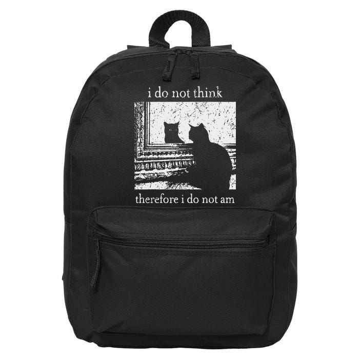 I Do Not Think Therefore I Do Not Am Cat Meme 16 in Basic Backpack