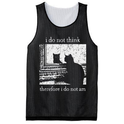 I Do Not Think Therefore I Do Not Am Cat Meme Mesh Reversible Basketball Jersey Tank