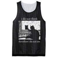 I Do Not Think Therefore I Do Not Am Cat Meme Mesh Reversible Basketball Jersey Tank