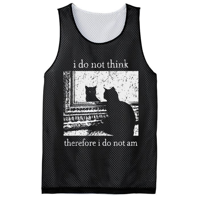 I Do Not Think Therefore I Do Not Am Cat Meme Mesh Reversible Basketball Jersey Tank