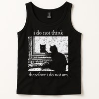 I Do Not Think Therefore I Do Not Am Cat Meme Tank Top