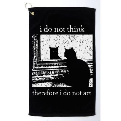 I Do Not Think Therefore I Do Not Am Cat Meme Golf Towel