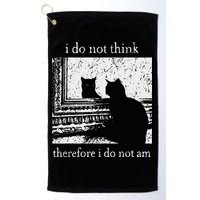 I Do Not Think Therefore I Do Not Am Cat Meme Golf Towel