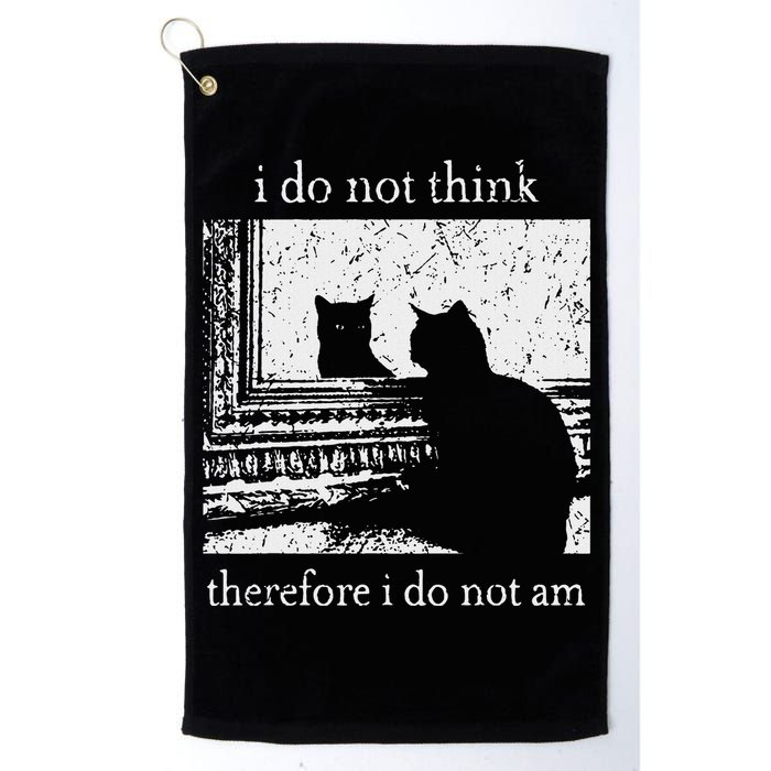 I Do Not Think Therefore I Do Not Am Cat Meme Golf Towel