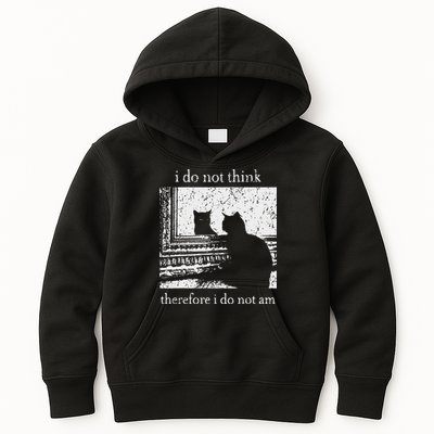 I Do Not Think Therefore I Do Not Am Cat Meme Kids Hoodie