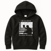 I Do Not Think Therefore I Do Not Am Cat Meme Kids Hoodie