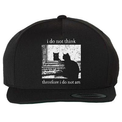 I Do Not Think Therefore I Do Not Am Cat Meme Wool Snapback Cap