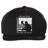 I Do Not Think Therefore I Do Not Am Cat Meme Wool Snapback Cap
