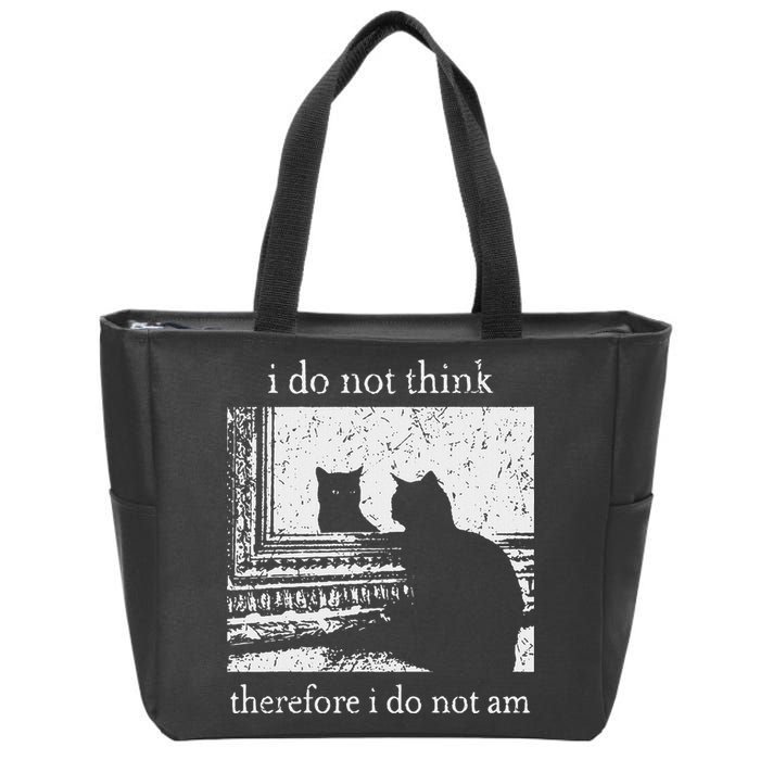 I Do Not Think Therefore I Do Not Am Cat Meme Zip Tote Bag