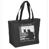 I Do Not Think Therefore I Do Not Am Cat Meme Zip Tote Bag