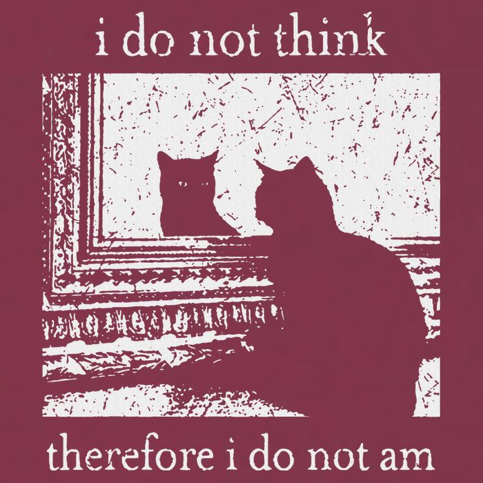 I Do Not Think Therefore I Do Not Am Cat Meme 16oz Travel Tumbler