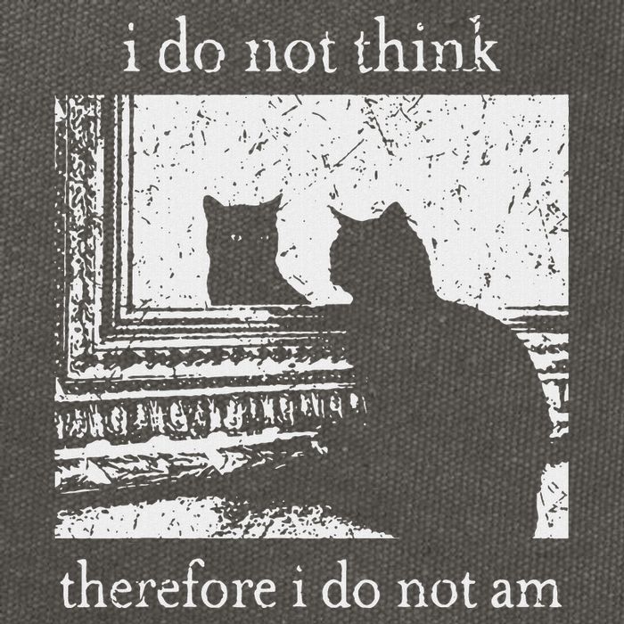 I Do Not Think Therefore I Do Not Am Cat Meme Cotton Canvas Backpack