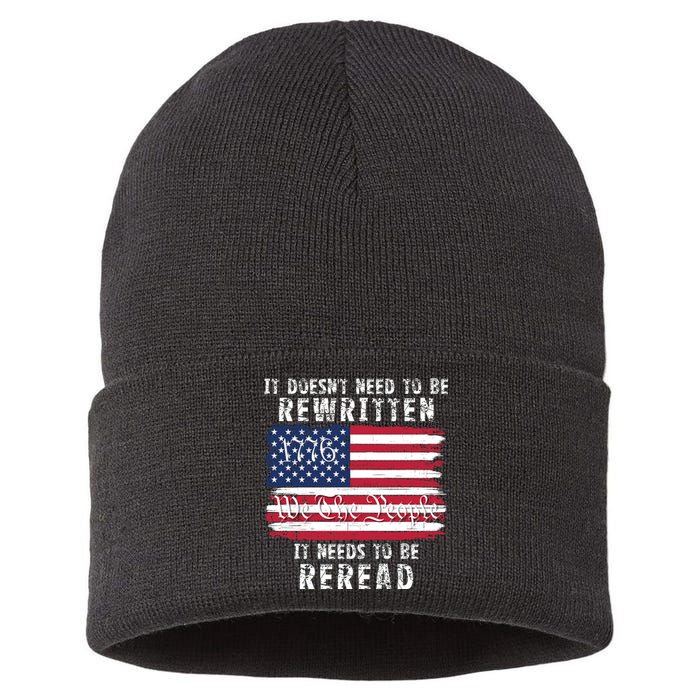 It Doesnt Need To Be Rewritten Constitution We The People Sustainable Knit Beanie