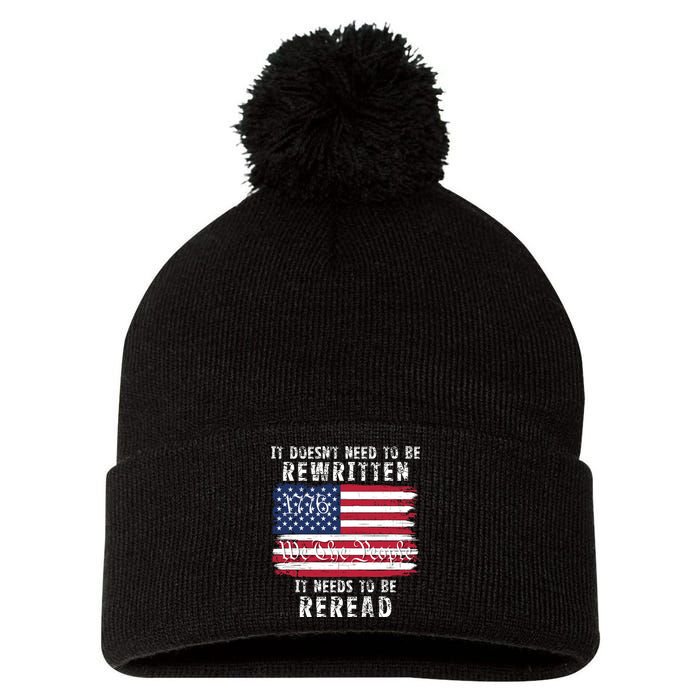 It Doesnt Need To Be Rewritten Constitution We The People Pom Pom 12in Knit Beanie