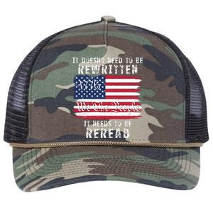 It Doesnt Need To Be Rewritten Constitution We The People Retro Rope Trucker Hat Cap