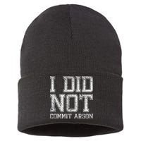 I Did Not Commit Arson Funny Arson Sustainable Knit Beanie