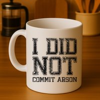 I Did Not Commit Arson Funny Arson Mug