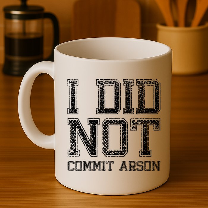 I Did Not Commit Arson Funny Arson Mug