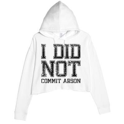 I Did Not Commit Arson Funny Arson Crop Fleece Hoodie