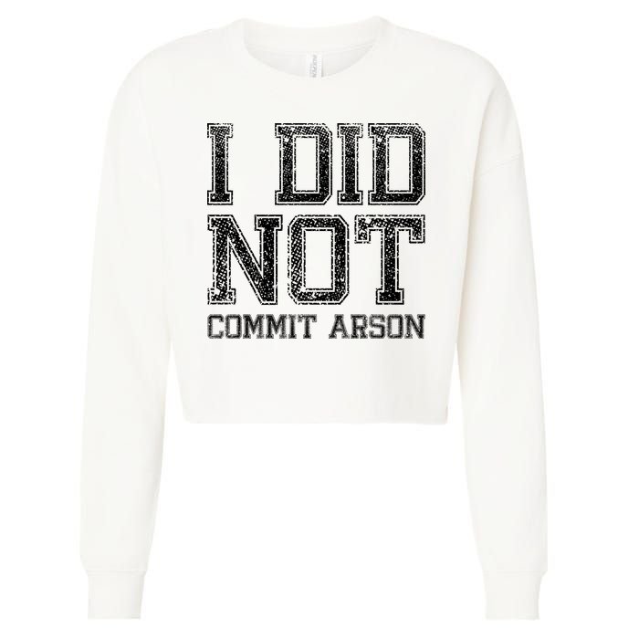 I Did Not Commit Arson Funny Arson Cropped Pullover Crew