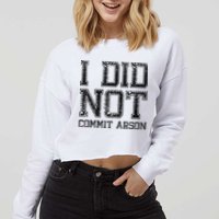 I Did Not Commit Arson Funny Arson Cropped Pullover Crew