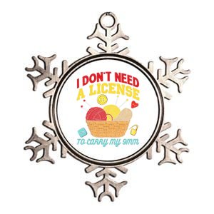 I Don't Need A License To Carry My 9mm Gift Crocheting Lover Gift Metallic Star Ornament