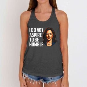 I Do Not Aspire To Be Humble Saying Women's Knotted Racerback Tank