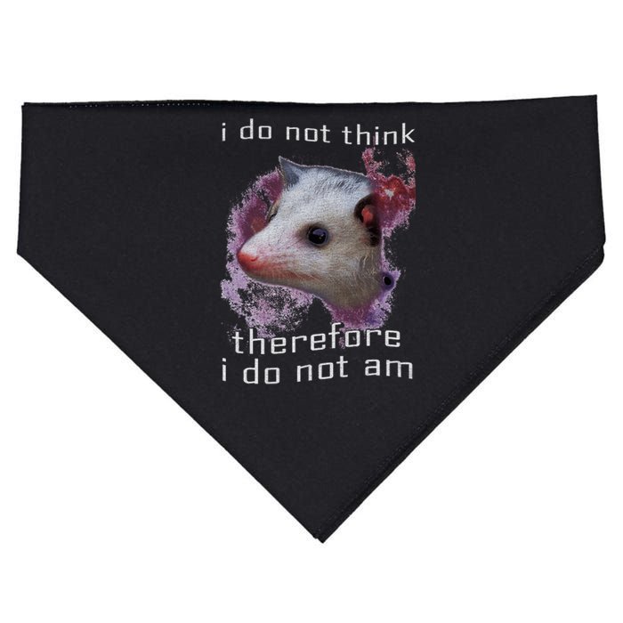 I Do Not Think Therefore I Do Not Am Possum Space USA-Made Doggie Bandana